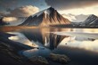 Svalbard's arctic summer landscapes. Generative AI