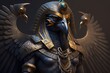Egyptian deity Horus. Generative AI