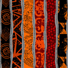 Poster - Vector ethnic tribal pattern. Seamless art image.