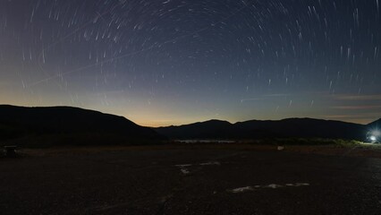 Poster - smooth cloud and star night sky time lapse, high island west dam sai kung hong kong