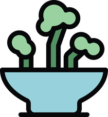 Poster - Soil plants icon. Outline Soil plants vector icon for web design isolated on white background color flat