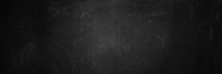 Fototapete - Chalkboard background, black dirty chalkboard texture. Panorama view vector design