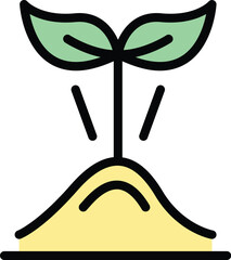 Poster - Idea plant grow icon. Outline Idea plant grow vector icon for web design isolated on white background color flat