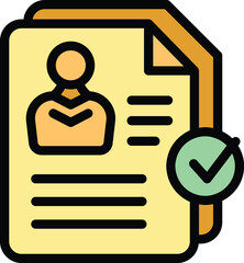 Poster - Cv manager icon. Outline Cv manager vector icon for web design isolated on white background color flat