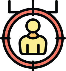 Poster - Manager target icon. Outline Manager target vector icon for web design isolated on white background color flat