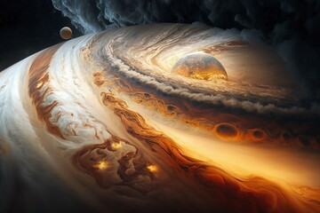 illustration, jupiter close-up, ai generative