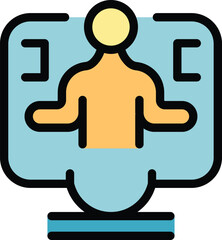 Poster - manager online lesson icon. outline manager online lesson vector icon for web design isolated on whi