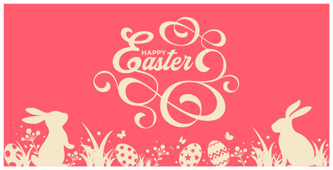 happy easter banner printable, happy easter social media post, easter greeting cards, easter egg hun