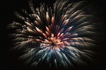 Canvas Print - Abstract firework image used as a background texture. Generative AI