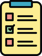 Poster - Mission clipboard icon. Outline Mission clipboard vector icon for web design isolated on white background color flat