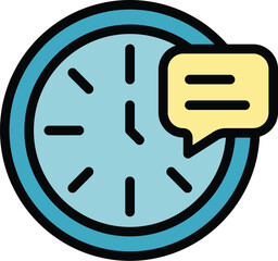 Poster - Online work time icon. Outline Online work time vector icon for web design isolated on white background color flat