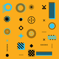 Geometric Vector pattern Collection Memphis and seamless pattern.
