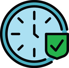 Poster - punctuality icon. outline punctuality vector icon for web design isolated on white background color 
