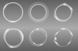 © ellyson - Set of light effect twirl, white trail wave. Curve light effect of white line. Luminous white circle.