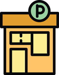 Poster - Parking cotrol point icon. Outline parking cotrol point vector icon for web design isolated on white background color flat