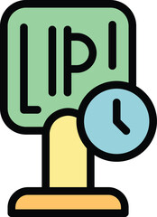 Poster - Parking time icon. Outline parking time vector icon for web design isolated on white background color flat