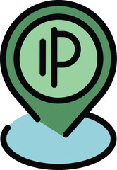 Poster - parking pin location icon. outline parking pin location vector icon for web design isolated on white