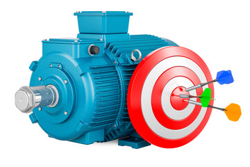 Poster - Industrial electric motor with target, 3D rendering