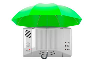 Poster - Carbon monoxide detector under umbrella. 3D rendering