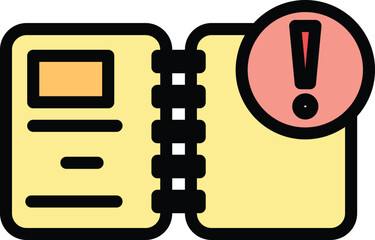 Poster - Technical book icon. Outline technical book vector icon for web design isolated on white background color flat