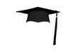Photo of a black college graduation cap isolated on transparent background, class of 2024, png file