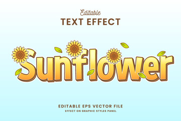 decorative sunflower editable text effect vector design