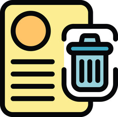 Poster - delete user icon. outline delete user vector icon for web design isolated on white background color 