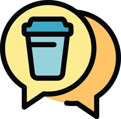 Poster - Trash chat icon. Outline trash chat vector icon for web design isolated on white background color flat