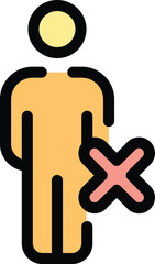 Poster - cancel user icon. outline cancel user vector icon for web design isolated on white background color 