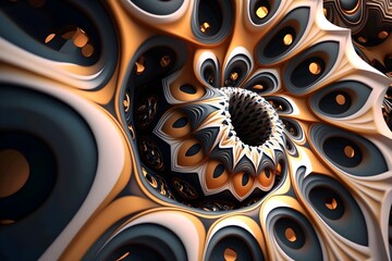 Wall Mural - background with spiral brown orange