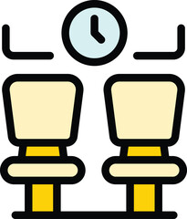 Poster - Waiting area icon. Outline waiting area vector icon for web design isolated on white background color flat