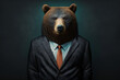 © ShadowHero - The bear in a business suit: a powerful and determined executive. Generative AI