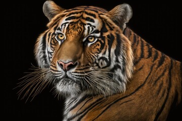 Sticker - A Royal Bengal tiger portrait. Generative AI