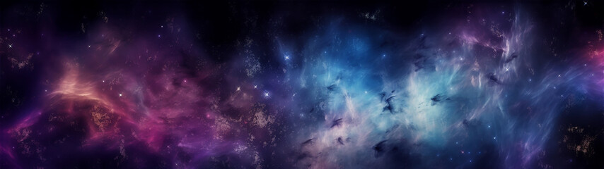 Wall Mural - abstract outer space with nebula in galaxy background. generative ai
