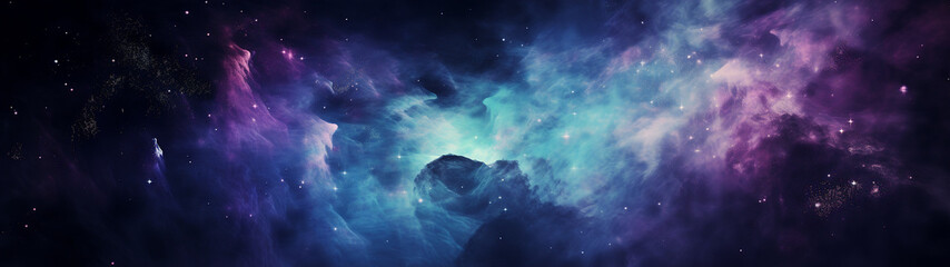 Wall Mural - abstract outer space with nebula in galaxy background. generative ai