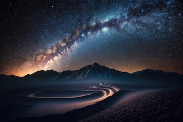 Wall Mural - milky way with stars in the night sky. generative ai