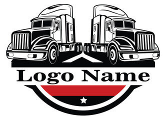 Wall Mural - Truck on the road, trucking logo. Premium vector logo design isolated. Ready made logo concept