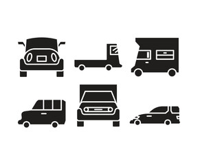 car and transportation icons set vector illustration