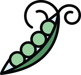 Poster - Peas vitamin icon. Outline peas vitamin vector icon for web design isolated on white background color flat