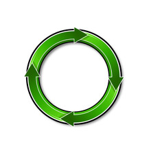 Four Green Arrows In A Circle Resycle  Vector Icon Illustration  Logo Template