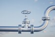 © Igor - gas transmission routes. gas pipe with a valve on a pastel background. 3D render