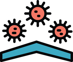 Sticker - Block viruses icon. Outline block viruses vector icon for web design isolated on white background color flat