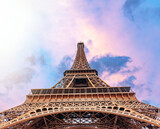 Fototapeta Boho - The Eiffel Tower in Paris against the backdrop of a beautiful evening sky.