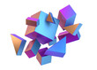 Colorful geometric composition, 3d render