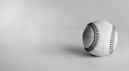 Poster - Used baseball ball from game, isolated on background with copy space for sport.