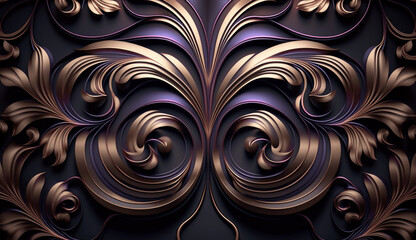 Wall Mural - purple floral decorative ornament background ai generated