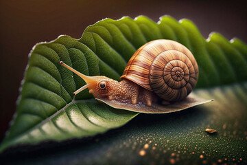 snail on a leaf Generative AI