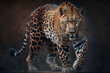 An agile leopard with dark spots Generative AI