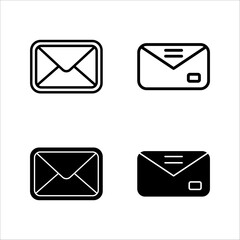 Poster - Outline of email icons on a white background. Open the pictogram envelope. Line letter symbol for website design, mobile app, ui. Vector illustration. eps10