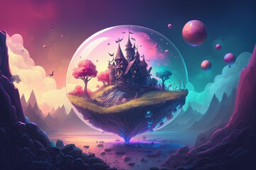 Poster - Interdimensional travel and parallel universes, ai illustration